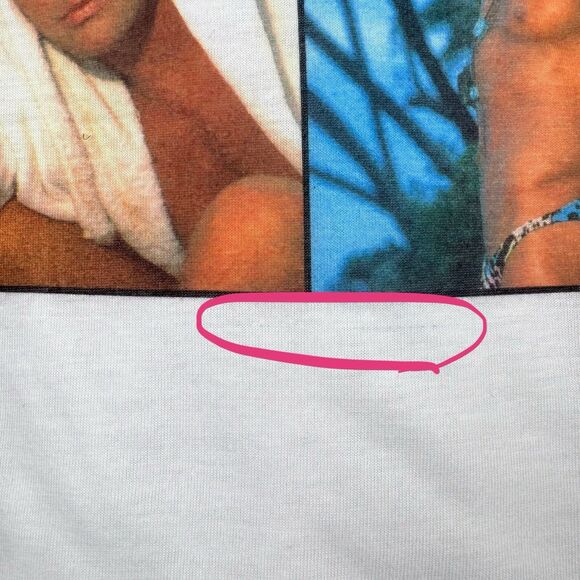 Vintage 90s Chippendales Stripper Sleep Shirt Pink Ringer Tee Single Stitch USA - Picture 15 of 16